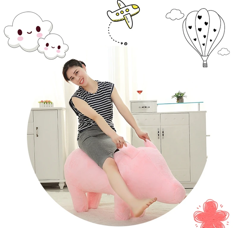 Dorimytrader kawaii pink pig plush sofa large piggy lazy chair bearing 100kg room deco Leisure partner birthday gift DY50278 (16)