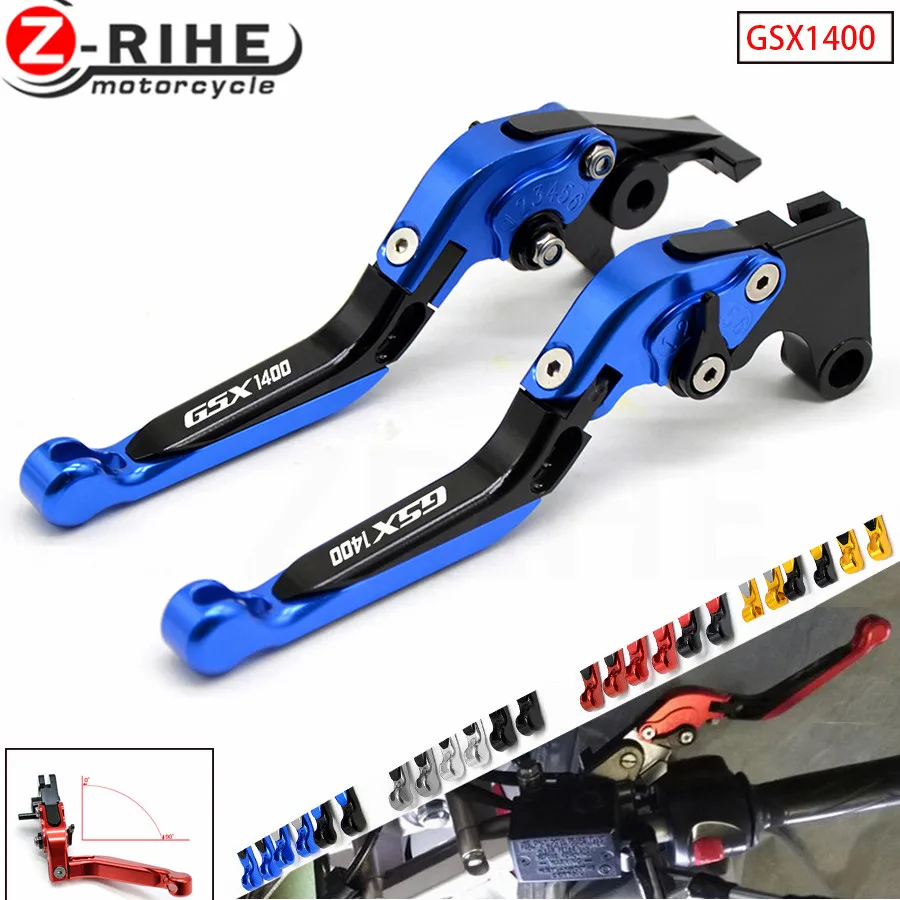 With Logo GSX1400 For Suzuki GSX1400 2001-2007 2002 2003 2004  Motorcycle Adjustable CNC Brake Clutch Levers Telescopic folding