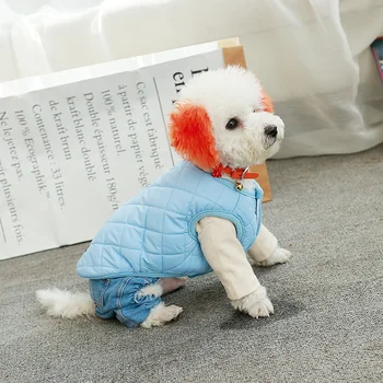 

Dog Clothes Dog Coats Jackets Rhombus Vest Green Blue Black White Warm Outfit Outdoor Clothing Claus Pet Sweater Winter Coat