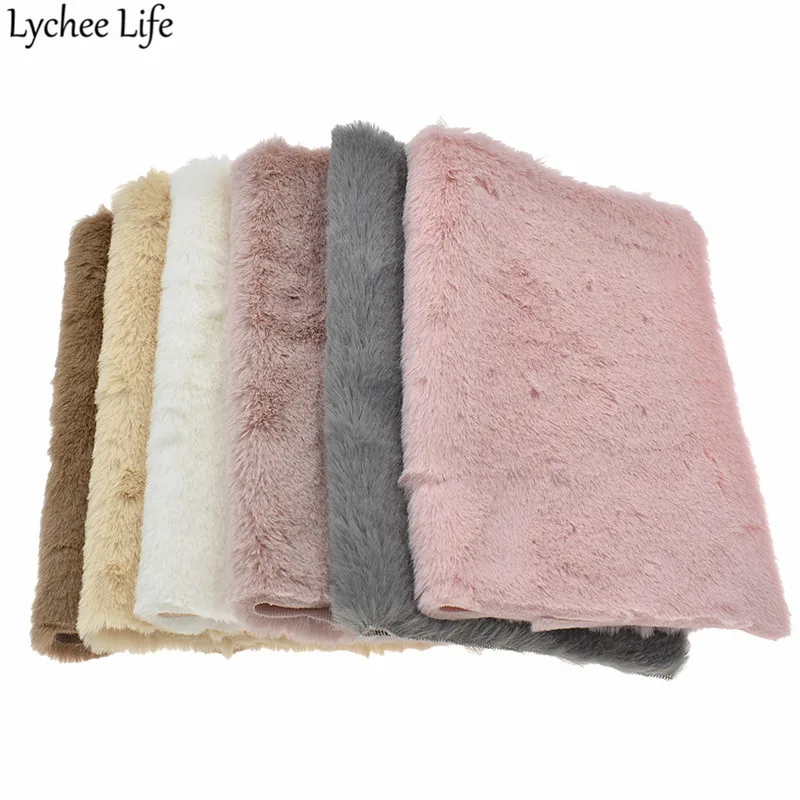 

Lychee Life A4 Faux Rabbit Fur Fabric Colorful Imitated Furs Fabric DIY Handmade Sewing Clothes Accessories Supplies