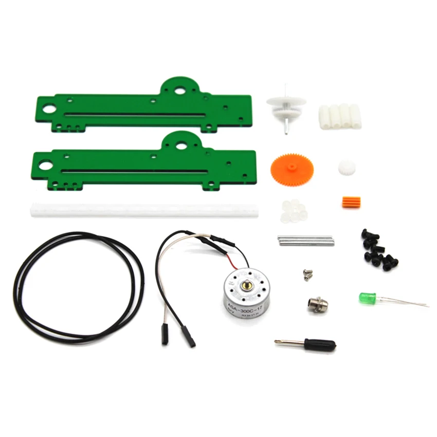 

1PC Rack Pull Generator with Light Kinetic Electric Energy Conversion Motor Rack Gear DIY Assembly Model Kit Science Educational