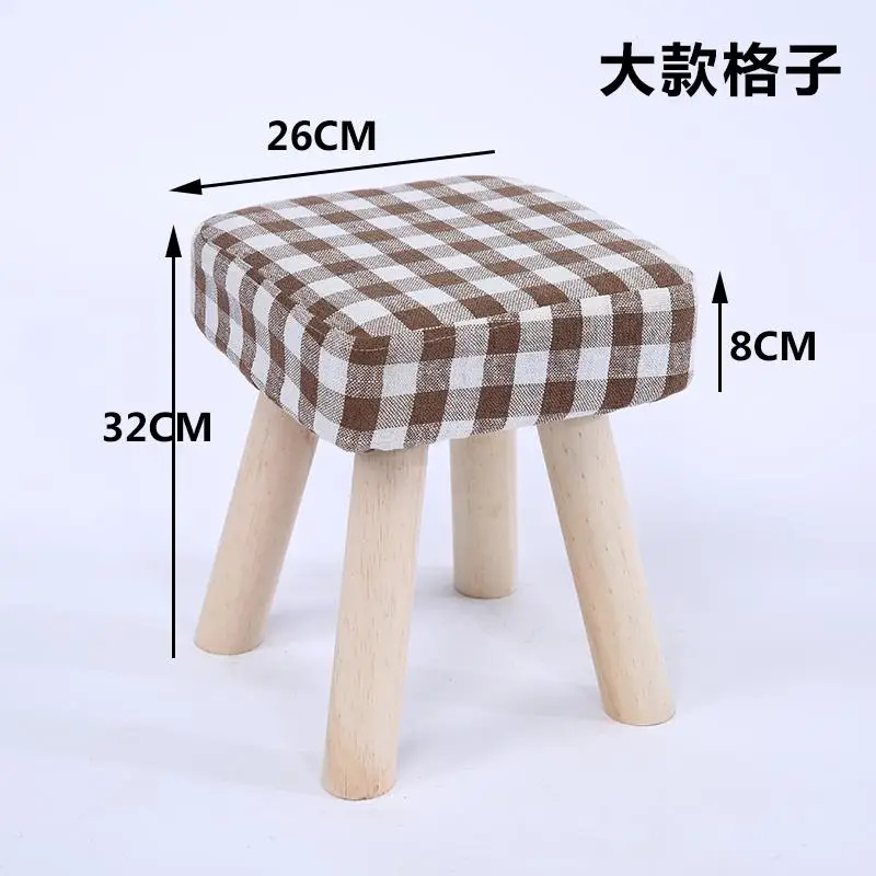 Табурет домашняя ткань для гостиной малая скамья креативный стул для взрослых Маленькая деревянная скамейка диван стул из массива дерева стул для макияжа - Цвет: style 11