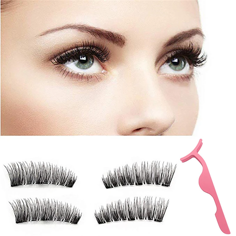 

Reusable and Cleanable 3D Magnetic False Eyelashes Lashes Reusable False Magnet No Glue Irritation-free Eyelashes On Magnet Z429