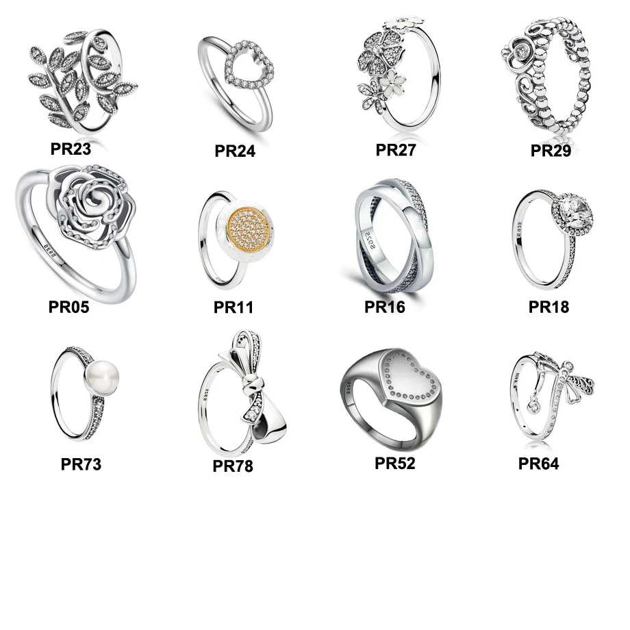 

PR ZTUNG Women 925 Sterling Silver Rings Jewelry Flower Crown Style with Ring fashion silver jewelry