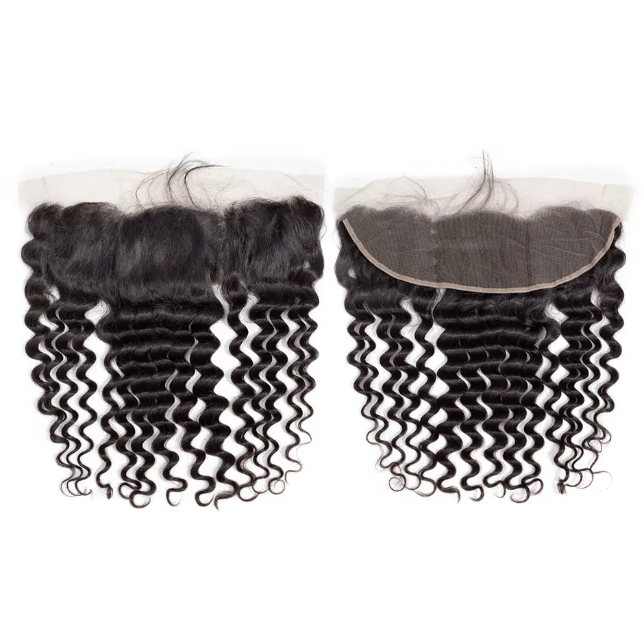 VSHOW Pre Plucked 13x4 Loose Deep Wave Lace Frontal Free Part Brazilian Frontal With Baby Hair 130% Density Remy Human Hair