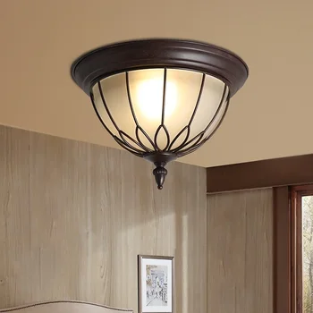 

IWHD American Ceiling Lights For Living Room Home Lighting Fixtures Loft Style Iron Lampara Techo Creative Glass LED Lamp Avize