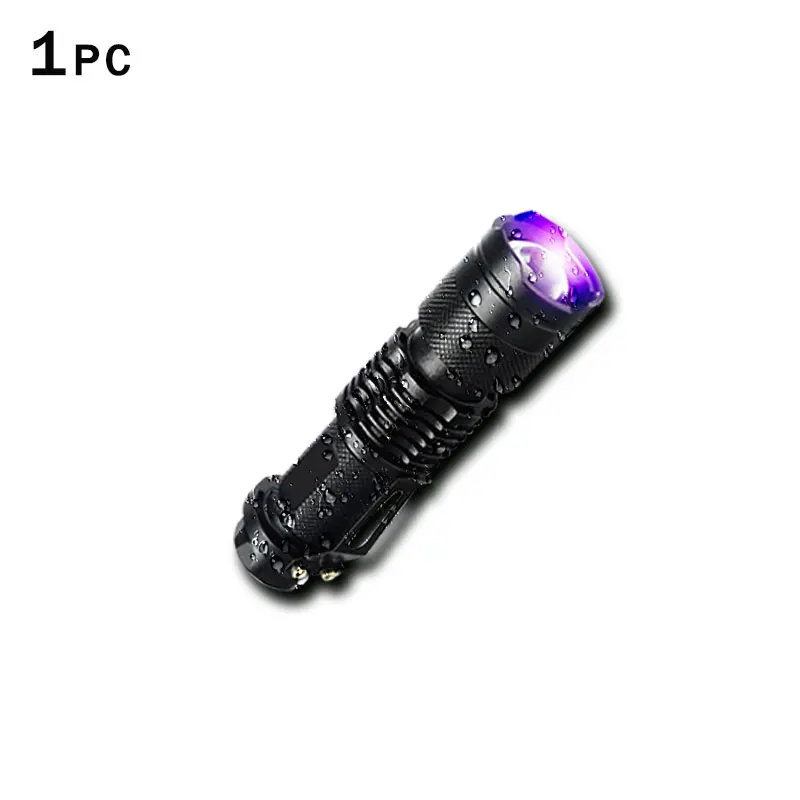 Горячий Светодиодный УФ-светильник, мощный фонарь 365 нм мм, черный светильник с длиной волны, фиолетовая лампа, светильник для вспышки, алюминиевый светильник Torcia Linterna - Испускаемый цвет: 1pcs