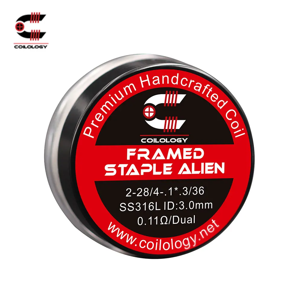 

Original Coilology Framed Staple Alien Coil with Ni80 0.1ohm & Ni80 0.13ohm & SS316L 0.11ohm Coill Vape DIY Coil for RTA / RDA