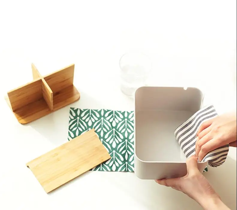 Youpin Wood BOX Detachable Organiser Box Bathroom Cosmetic Storage Box Wood ABS Case For Smart Home
