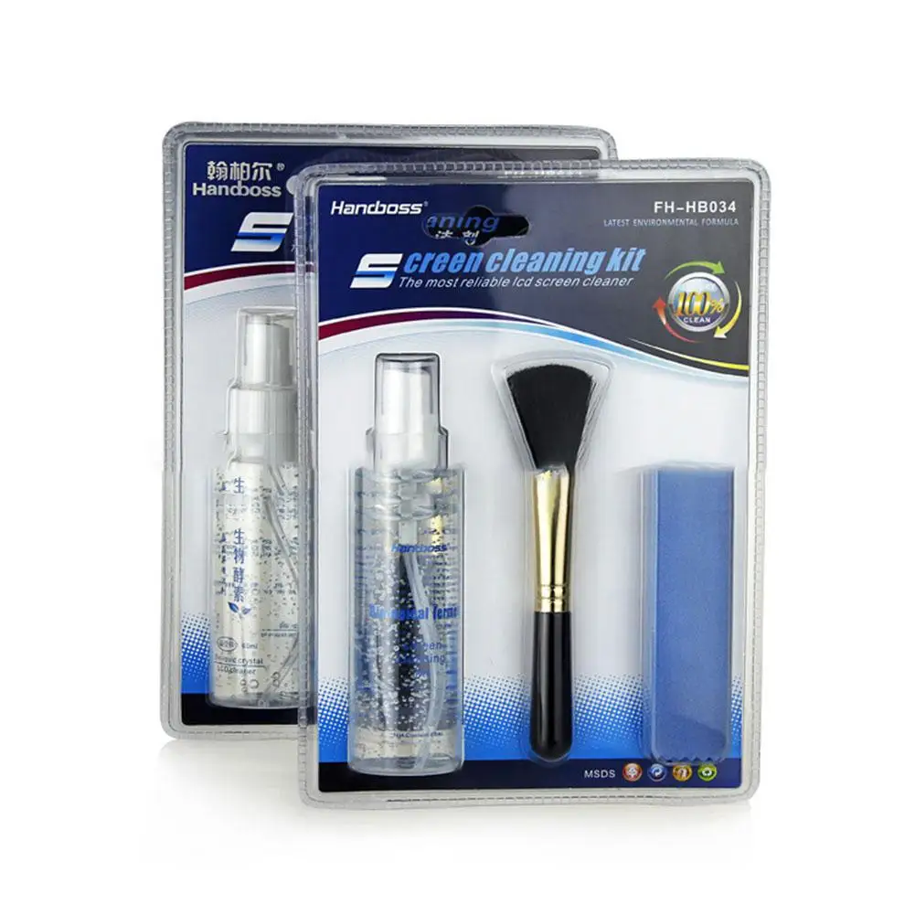 LED Screen Cleaner Set cleaning agent + brush + cloth for Desktop Computer Keyboard General Led