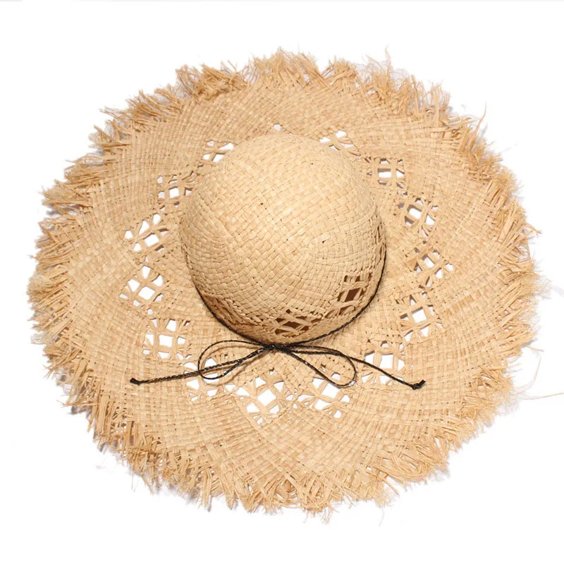 Women Large Brim Hollow Lafite Female Straw Hat Summer Ladies Sunshade Beach Cap Fashion Casual Floppy Sun Hats Sombrero CP0193 (3)