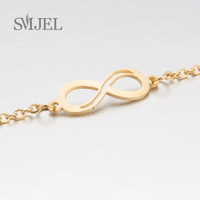 

SMJEL New Arabic Numerals Bracelet Link Chain 8 Digit Geometric Bracelets For Women Girls Party Jewelry Gift