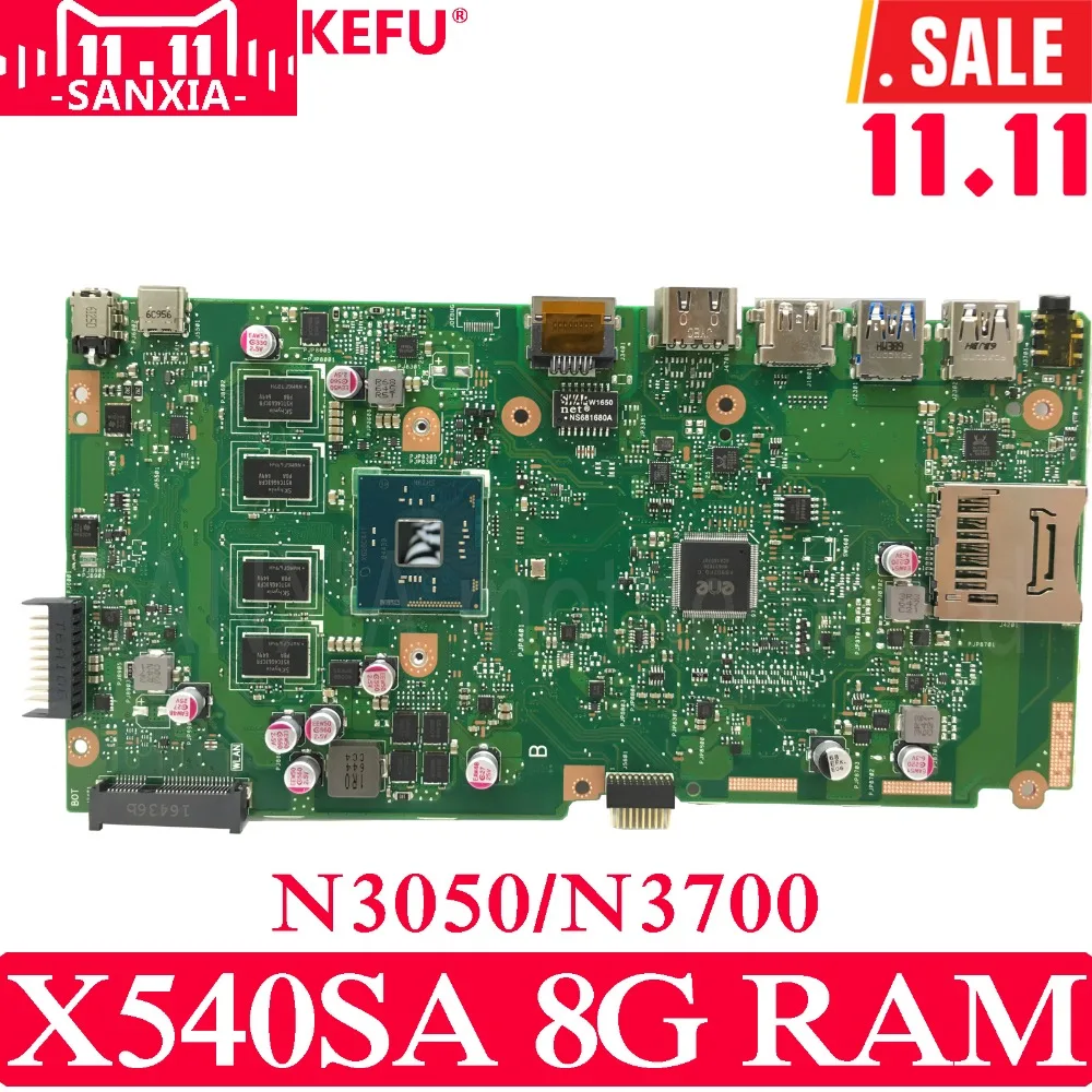 KEFU X540SA Laptop motherboard for ASUS VivoBook X540SA X540S X540 F540S Test original mainboard 8G RAM N3700/N3050 CPU KEFU X540SA Laptop motherboard for ASUS VivoBook X540SA X540S X540 F540S Test original mainboard 8G RAM N3700/N3050 CPU