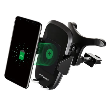 10 ワット車のワイヤレス充電器自動クランプ赤外線誘導ワイヤレス充電器カーマウント電話ホルダーiphone 8 × 三星s8