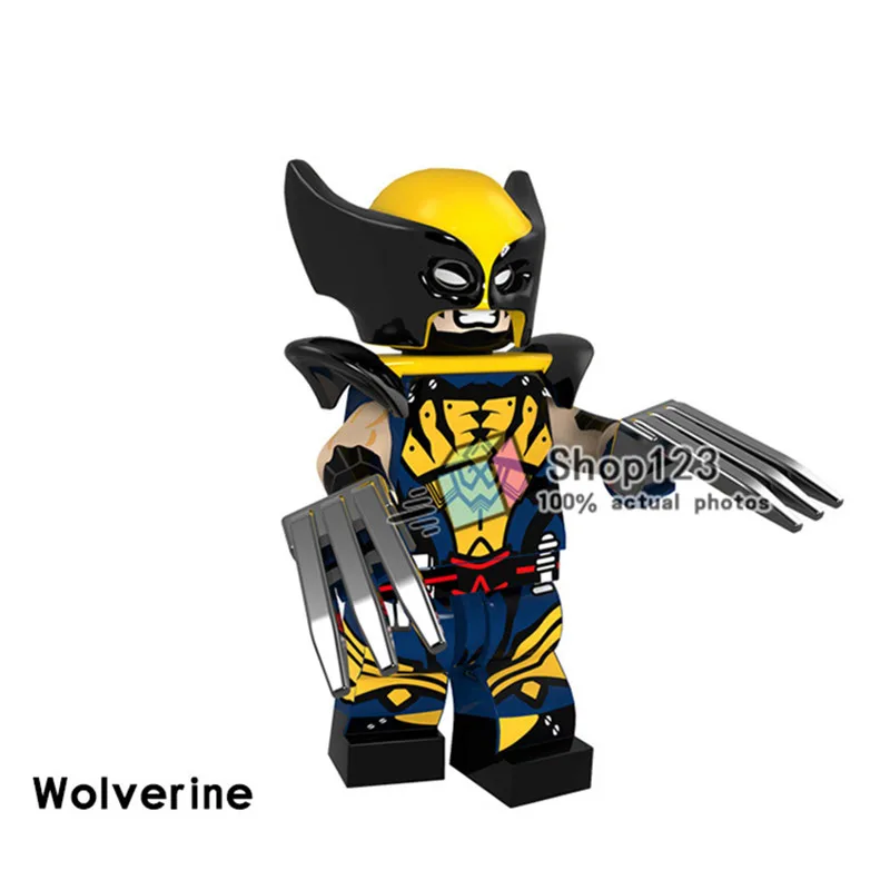 

PG1594 Single Sale Batman Wolverine Super Heroes The Flash Spiderman Deadpool Building Blocks Learning Gift Toy For Children