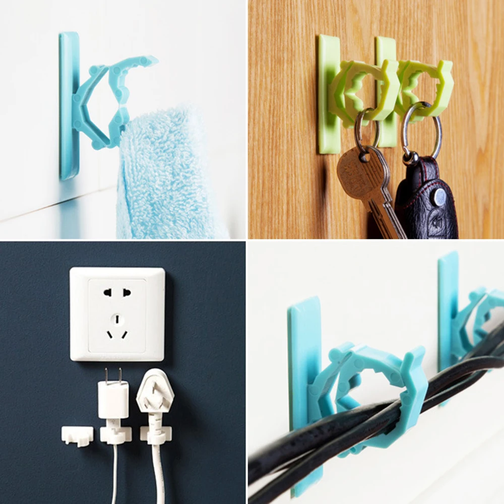 4x Useful Wire Cord Storage Rack Plug Cable Organizer Holder Hook Wall