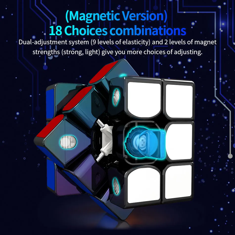 

MoYu GuoGuan YueXiao EDM 3x3 Magnetic Cube Puzzle Professional MoYu 3x3 Magnets Speed Cubes For Speeding