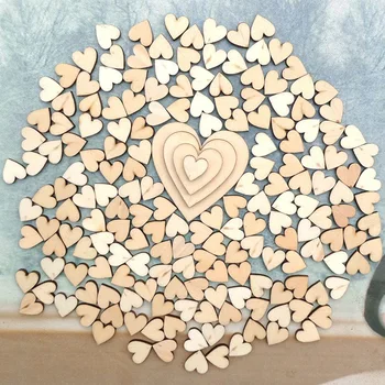 

100pcs/lot Mini Wooden Love Heart Wedding Table Scatter DIY Craft Accessories Wedding Party DIY Decoration Favor Scrapbooking