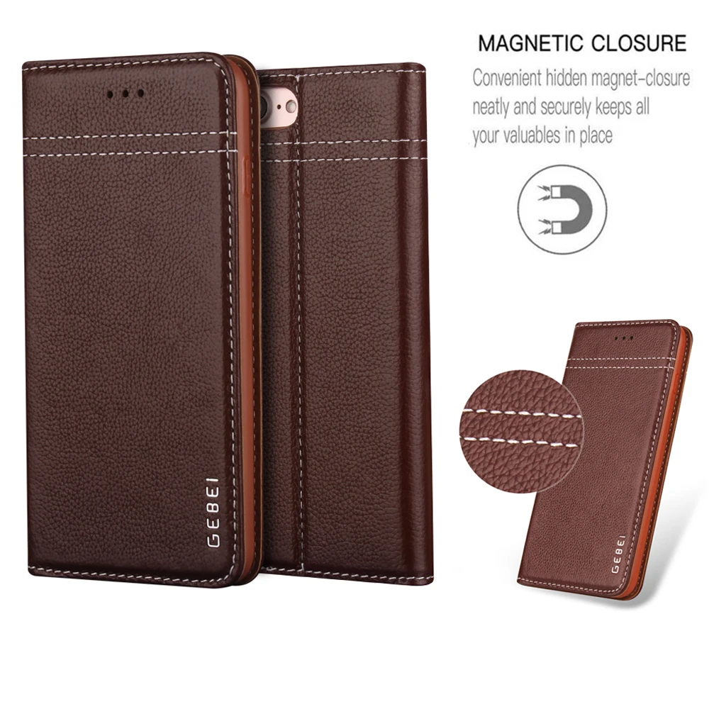 bilder für GEBEI Fall für iPhone 7 Plus 6 6 s Echtes Leder-schlag-fall-abdeckung für iPhone 6 6 s 7 7 Plus Stehen Kartenhalter Magnetic Folio Tasche bilder für GEBEI Fall für iPhone 7 Plus 6 6 s Echtes Leder-schlag-fall-abdeckung für iPhone 6 6 s 7 7 Plus Stehen Kartenhalter Magnetic Folio Tasche