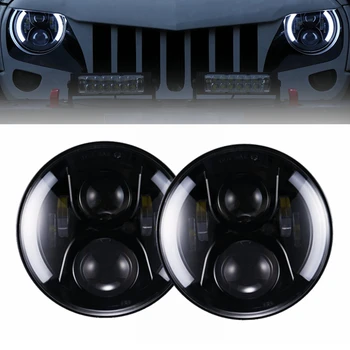 

Yait 2pcs 7inch Round Led Headlight High Low Beam DC12v 24v Lights Headlamp For Wrangler Lada 4x4 urban Niva suzuki samurai