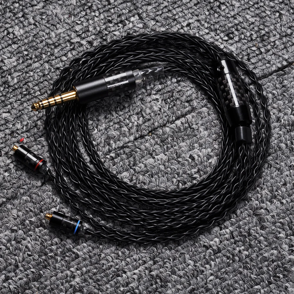 Yinyoo черный 8 ядро 7N один кристалл медный кабель Тайвань импорт 2,5/3,5/4,4 мм сбалансированный кабель с MMCX разъем для AS10 ZS10