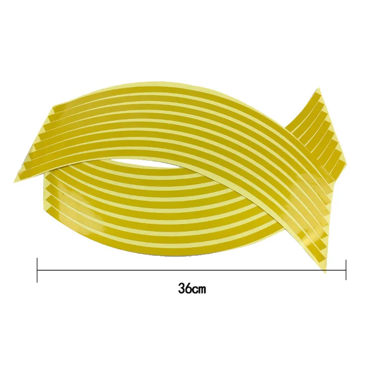 16 шт., светоотражающие наклейки на колеса для мотоцикла, велосипеда, светоотражающие наклейки, лента для обода колеса, наклейка на велосипед, мотоцикл, мото наклейка, s, Стайлинг автомобиля - Цвет: yellow