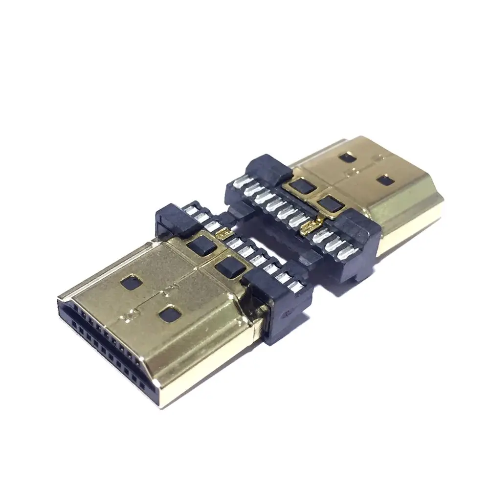 10 шт. DIY HDMI Тип C сварочный Тип штекер 19 Pin PCB разъем 19+ 1 Позолоченные вилки