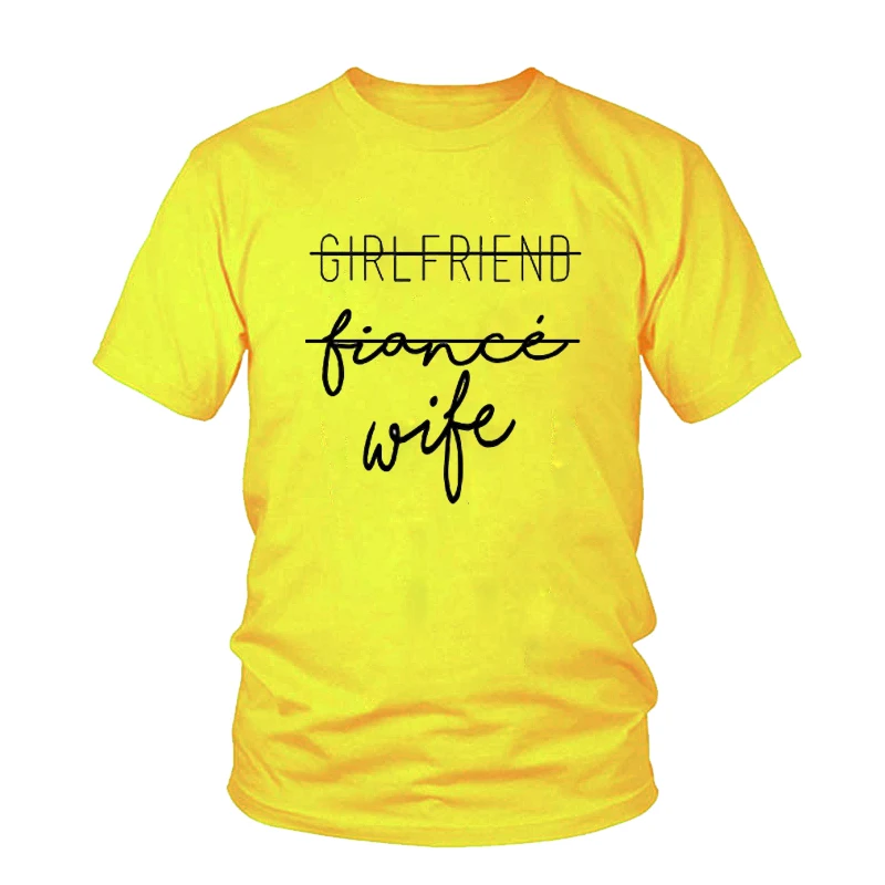 Женская футболка с надписью Girlfriend Fiance забавная Футболка принтом повседневная