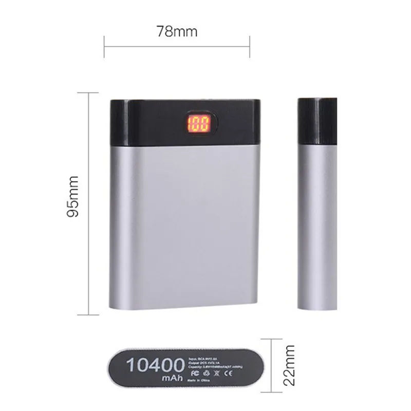 

HIPERDEAL Power Bank Case Kit Battery Charger Box For Smart Phones 5V Dual USB 4X 18650
