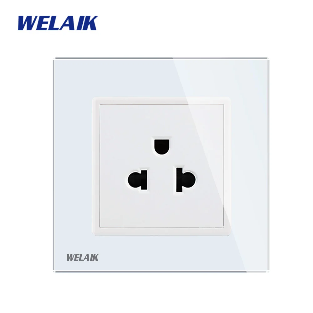WELAIK кристалл-стекло-панель 1Frame-EU настенная розетка США-стандарт-мощность-розетка A18AW/B