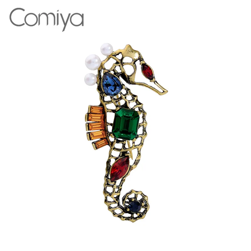 

Comiya Fashion Brooch Pin Vintage Resin Seahorse Broche Pins Brooches Pin Bijoux Relogio Feminino Acrylic Alloy Jewelry Joyas