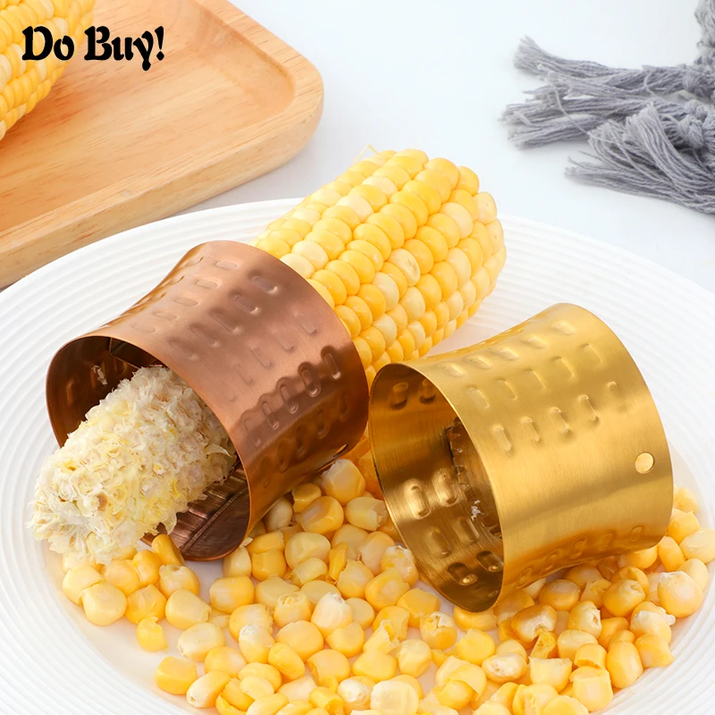 

Gold Creative Kitchen Cut Corn Stripper Salad Tool Stripping Peel Husk Separator Cob Planer Thresher Easy Sheller Machine