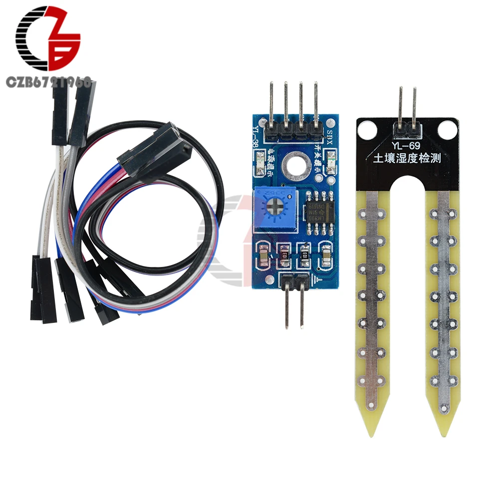 Soil Hygrometer Moisture Sensor Detection Module for Arduino with Cables US