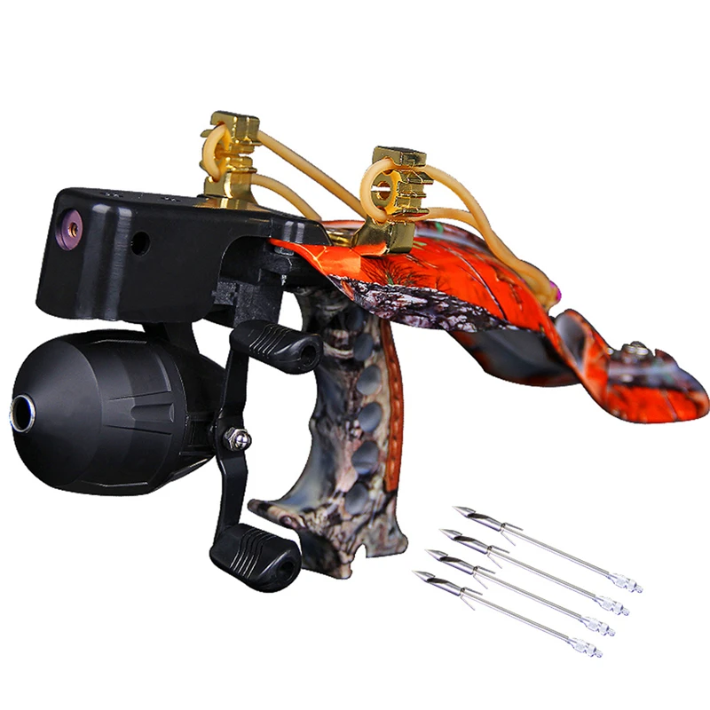 

Multifuctional 2 in 1 Stainless Metal Hunting Slingshot Outdoor High Velocity Catapult Slingshots with Fish Arrow