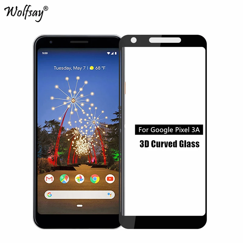 Изогнутое 3d стекло для Google Pixel 3A защита экрана закаленное полноразмерное клеевое