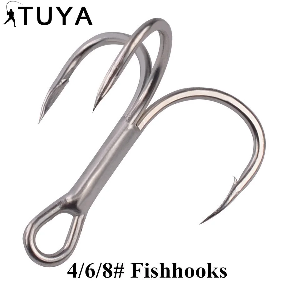 High Carbon Steel Fishhooks Super Sharp solid Triple Hooks Barbed fishing Hook 4/6/8# 10pcs Treble Hooks High Carbon Steel Fishhooks Super Sharp solid Triple Hooks Barbed fishing Hook 4/6/8# 10pcs Treble Hooks