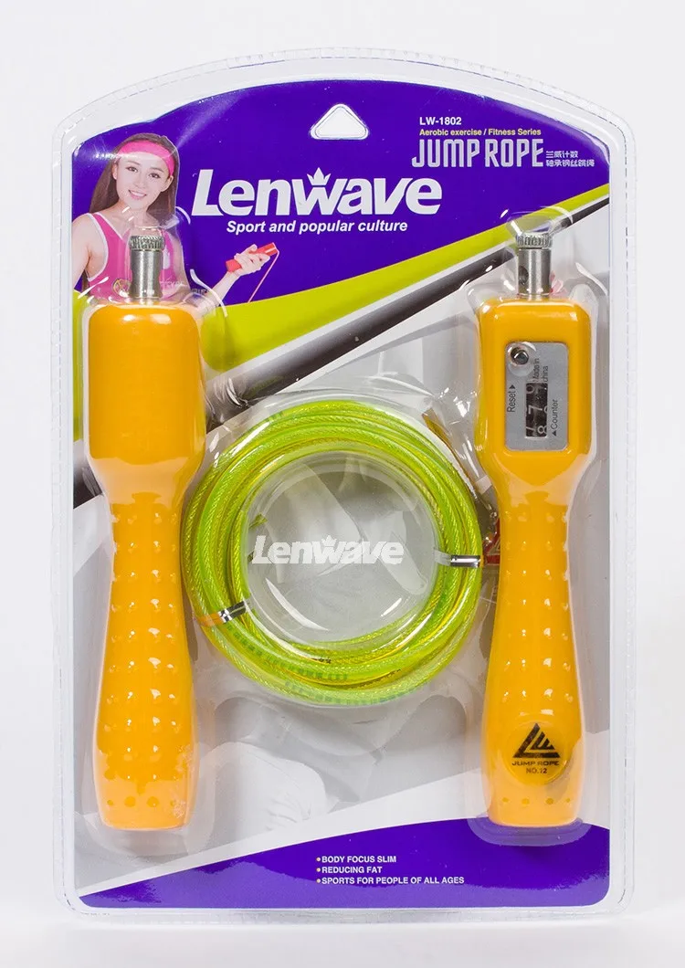 Sports Crossfit Steel Wire Jump Rope Lenwave Brand 2 Colour Counter Skipping Rope