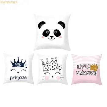 

Good Qulity Lovely Little Princess Cushion Pillow Decor Kids Cojines Nordicos Empty Cushion Sweet Crown Nordic Design 45x45cm