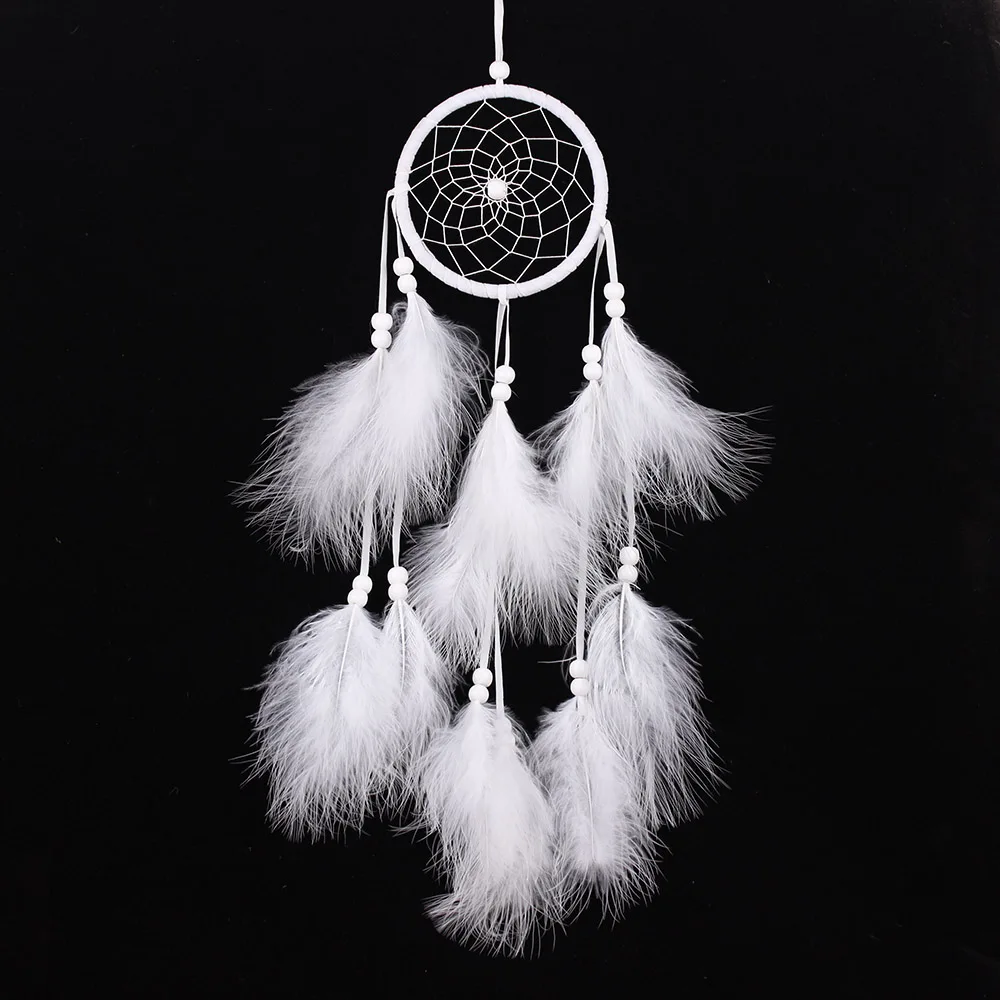 

Handmade Feather Dream Catcher Gift Craft Catcher Dream White Bedroom Dreamlike Wall Ornament for Dreamcatcher