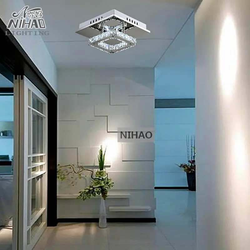 

Square LED Crystal Light Chandelier Lighting for Aisle Porch Hallway Stairs wth LED Light Bulb 12 Watt 100% Guarantee