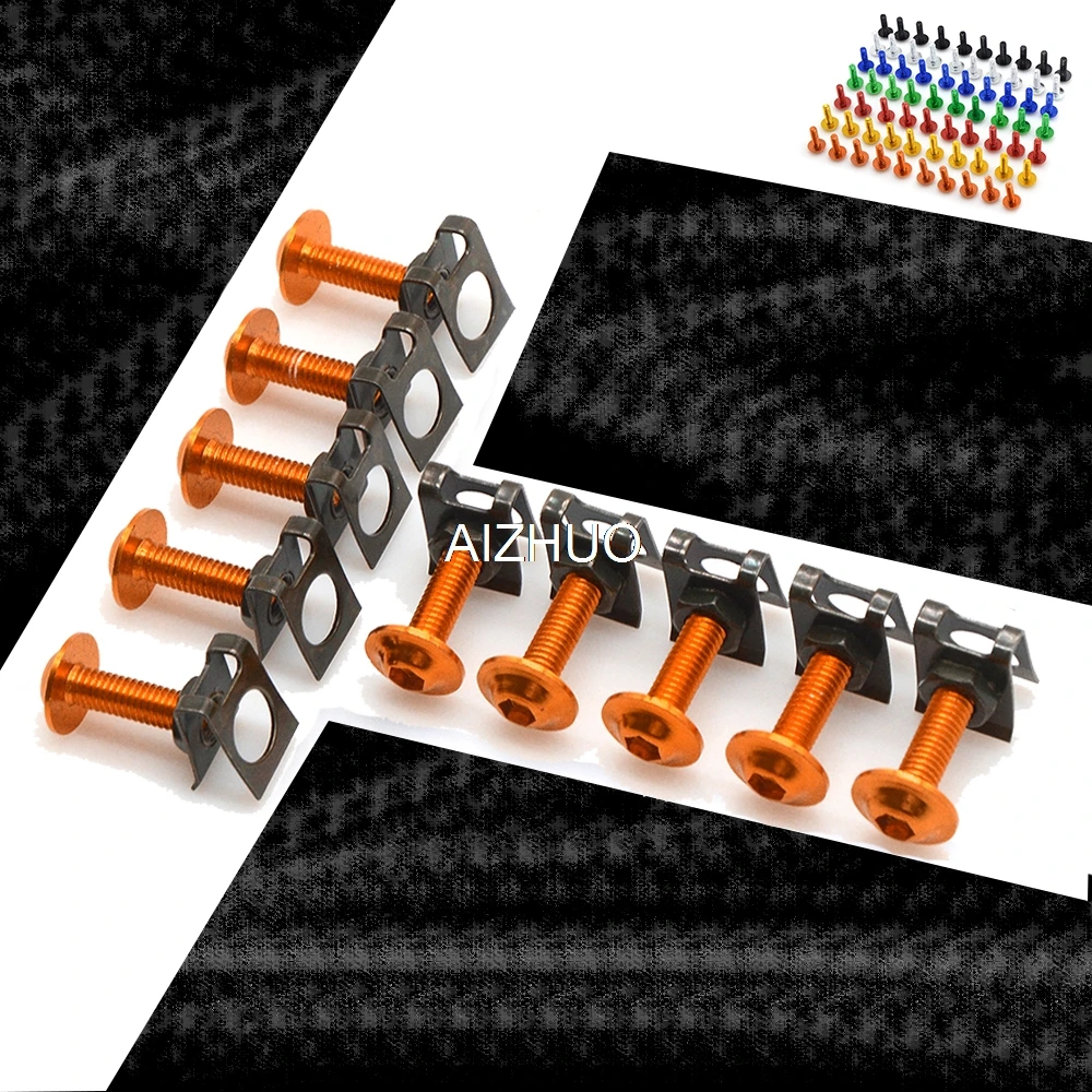 

10pcs 6mm Universal Motorcycle Fairing Bolts Screw Spring Nuts FOR YAMAHA XP500 530 FJR 1300 HONDA CBR 600 F2 F3 F4 F4i CB919