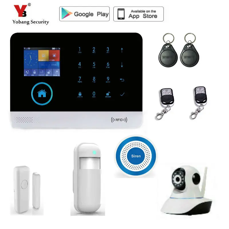 Yobang Security Wireless wifi GSM Home Security Alarm Home Protection GPRS Alarm System APP Control with indoor IP Camera цена Yobang Security Wireless wifi GSM Home Security Alarm Home Protection GPRS Alarm System APP Control with indoor IP Camera цены онлайн