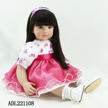 60 см Силиконовая виниловая Кукла реборн детские игрушки Реалистичные 24 дюймов принцесса малыш Кукла brinquedos с рождественскими и новогодними подарками