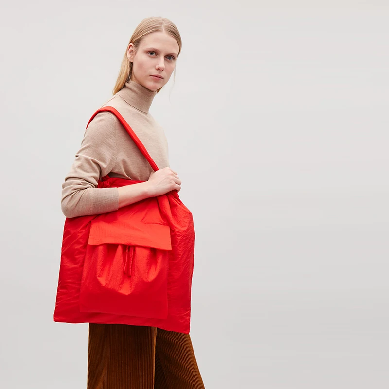 

Large Capacity Two Pockets Rope Design Single Shoulder Handbag Portable Shopping Bag Designer Bags Women Bags Nylon Totes 2019