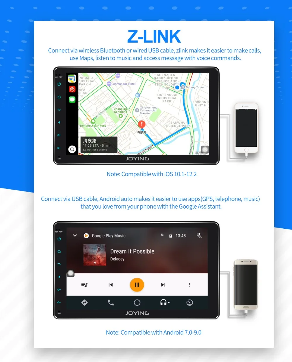 Clearance JOYING autoradio Android 8.1 4GB RAM&64GB ROM Octa Core stereo 9"HD Screen universal head unit radio player support 4G SIM Card 13