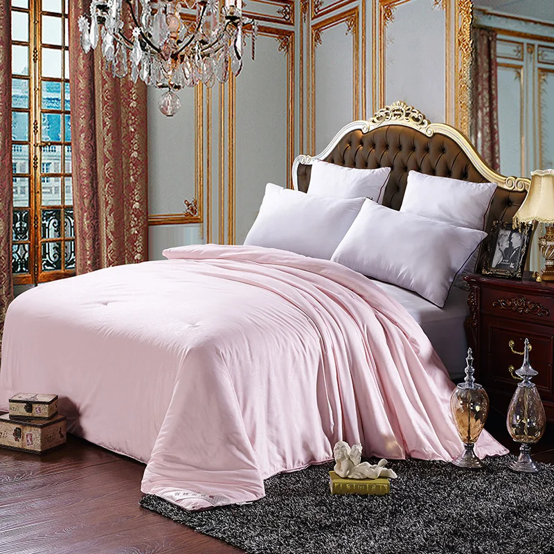 

100% silk comforter/blanket/quilt/duvet for summer/winter mulberry silk king queen twin size bedding white/pink color yellow