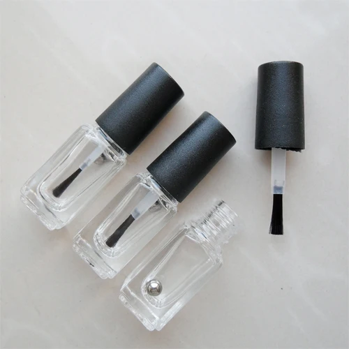 

Free Shipping 10pcslot 5ml More Transparent Glass Nail Polish Bottle Is Empty With A Lid Brush Cosmetics Packaging Nail Bottles