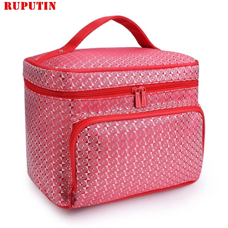 RUPUTIN المرأة حقيبة مستحضرات تجميل ضد الماء قابلة للطي السفر ماكياج منظم حقيبة مستحضرات التجميل المكياج حقائب المكياج فرش حالة غسل الحقائب