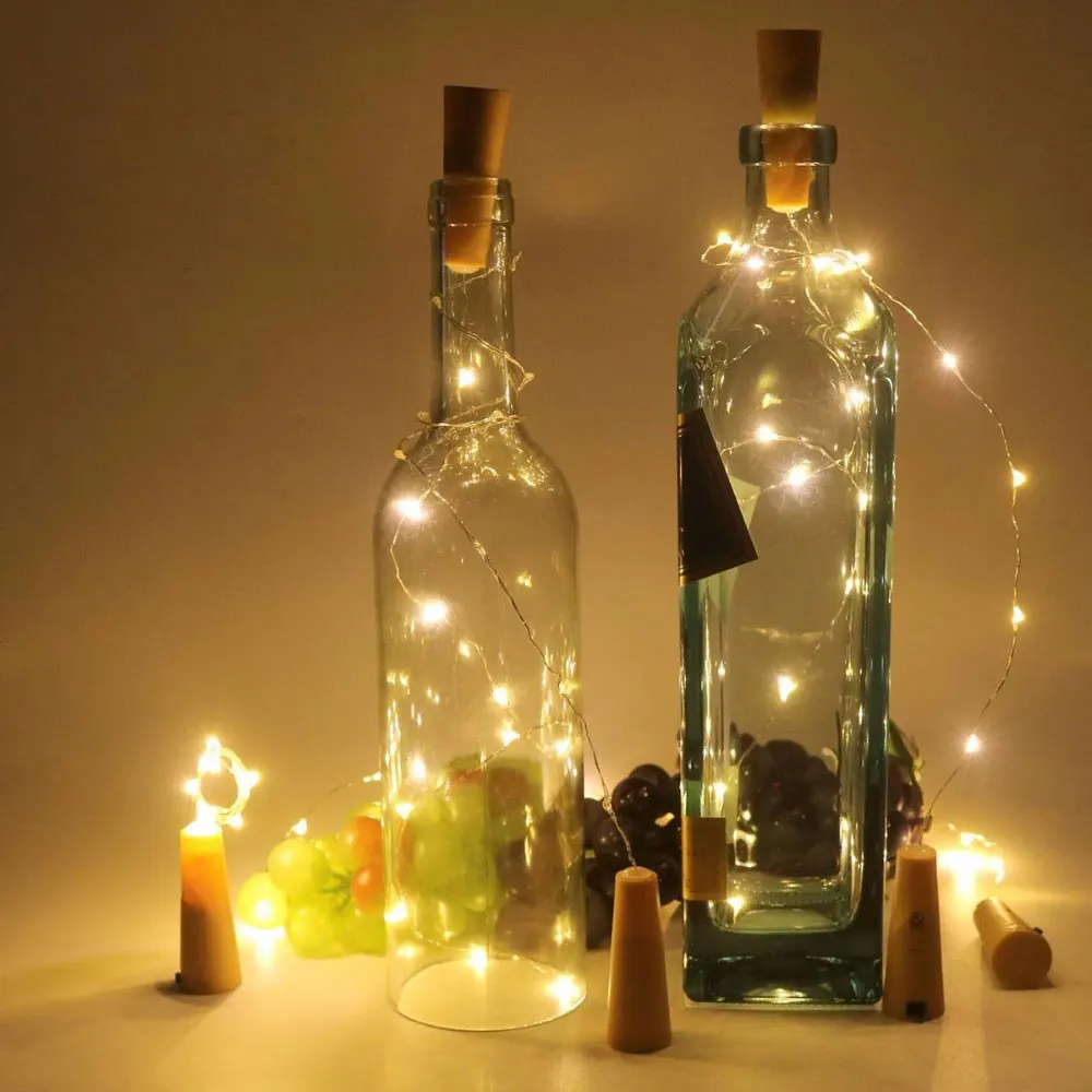 2M 20 LED Wine Bottle Stopper Fairy Lights Battery Powered Garlands