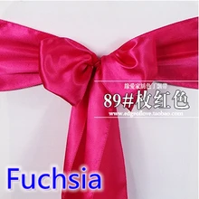 Цвета фуксии атласная sash Председатель шарф свадебное украшение бант на стул группа вечерние hotel show декоративный пояс-кушак блестящий цвет